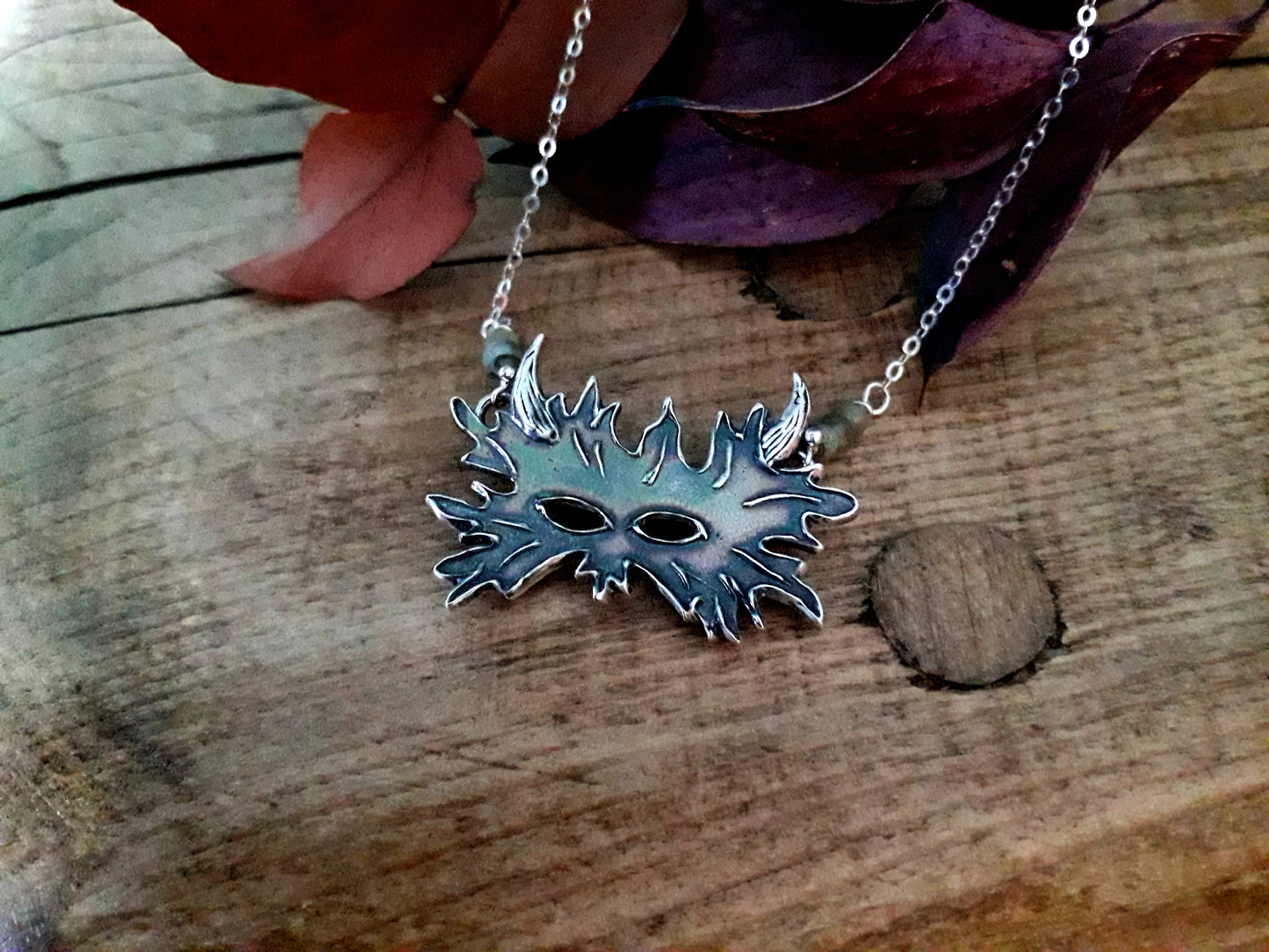The Greenman Mask, Beltane, Forest, Woodland, Necklace - Irmy Creations