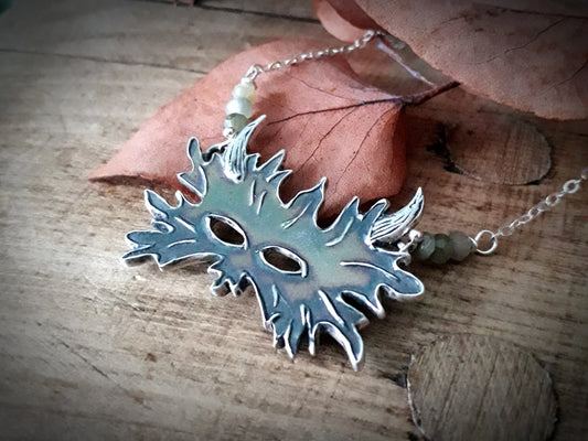 The Greenman Mask, Beltane, Forest, Woodland, Necklace - Irmy Creations