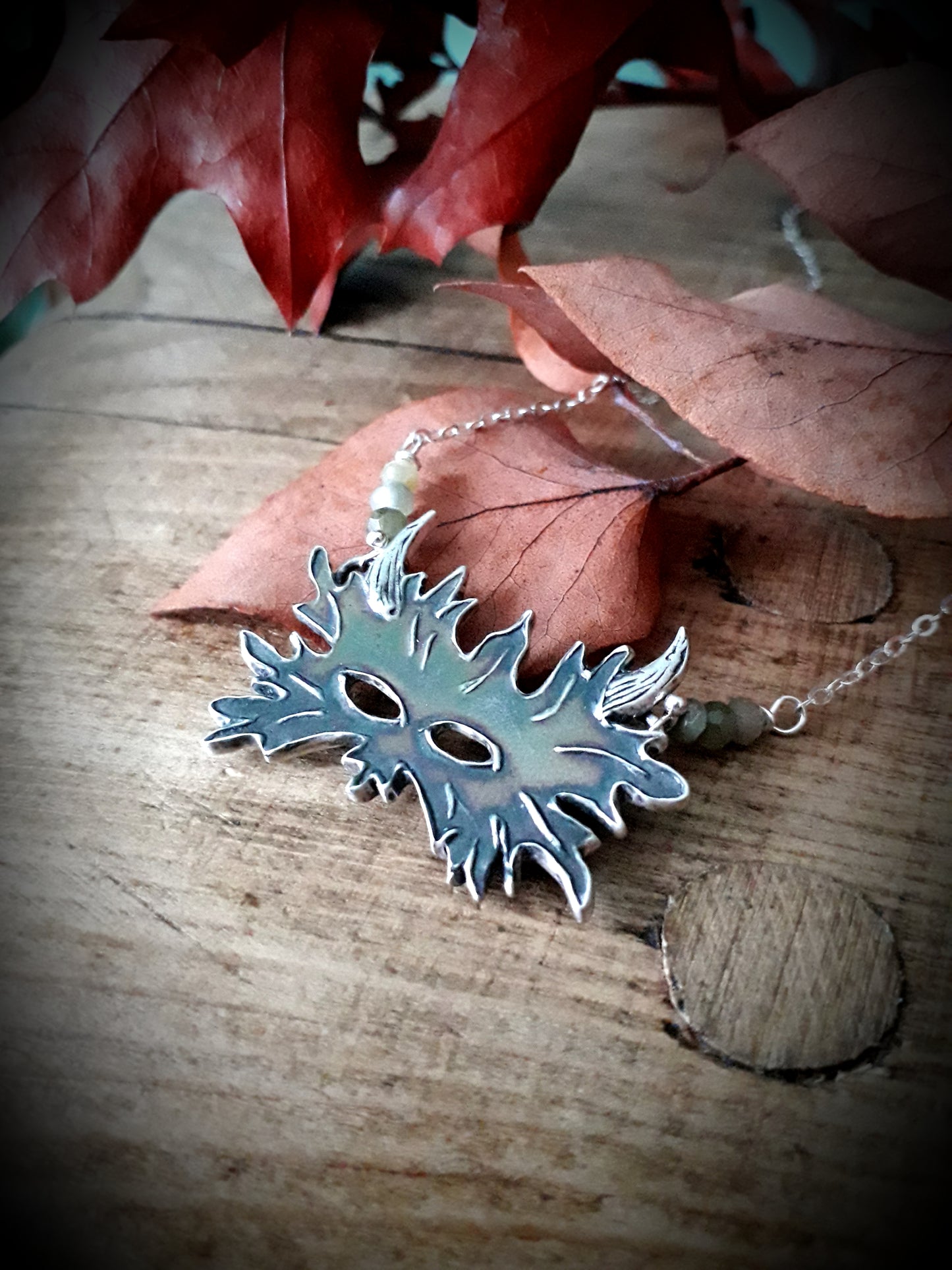 The Greenman Mask, Beltane, Forest, Woodland, Necklace - Irmy Creations