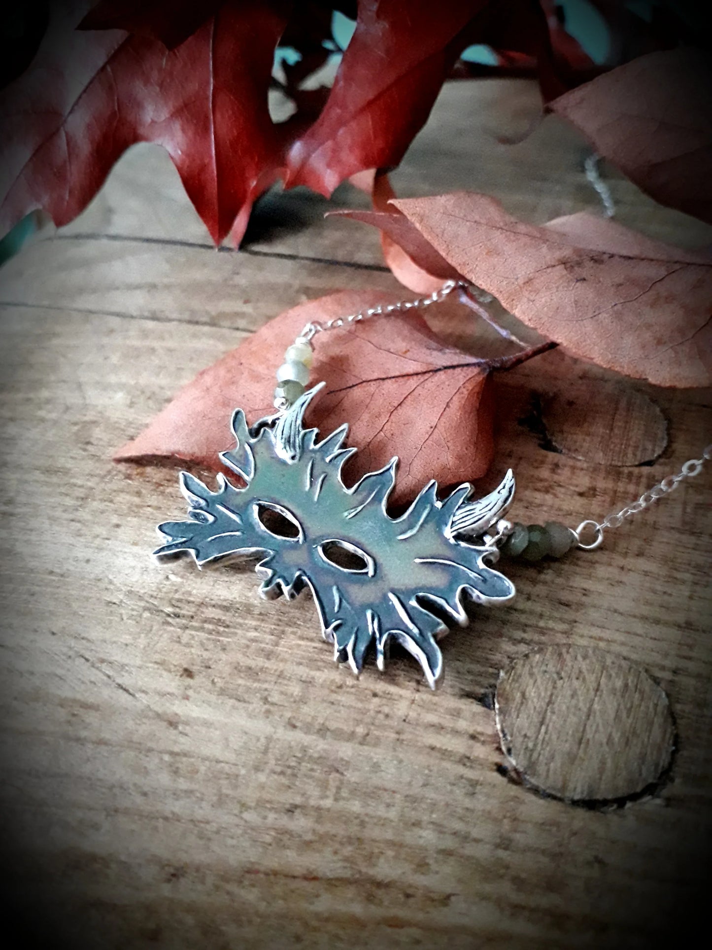The Greenman Mask, Beltane, Forest, Woodland, Necklace - Irmy Creations