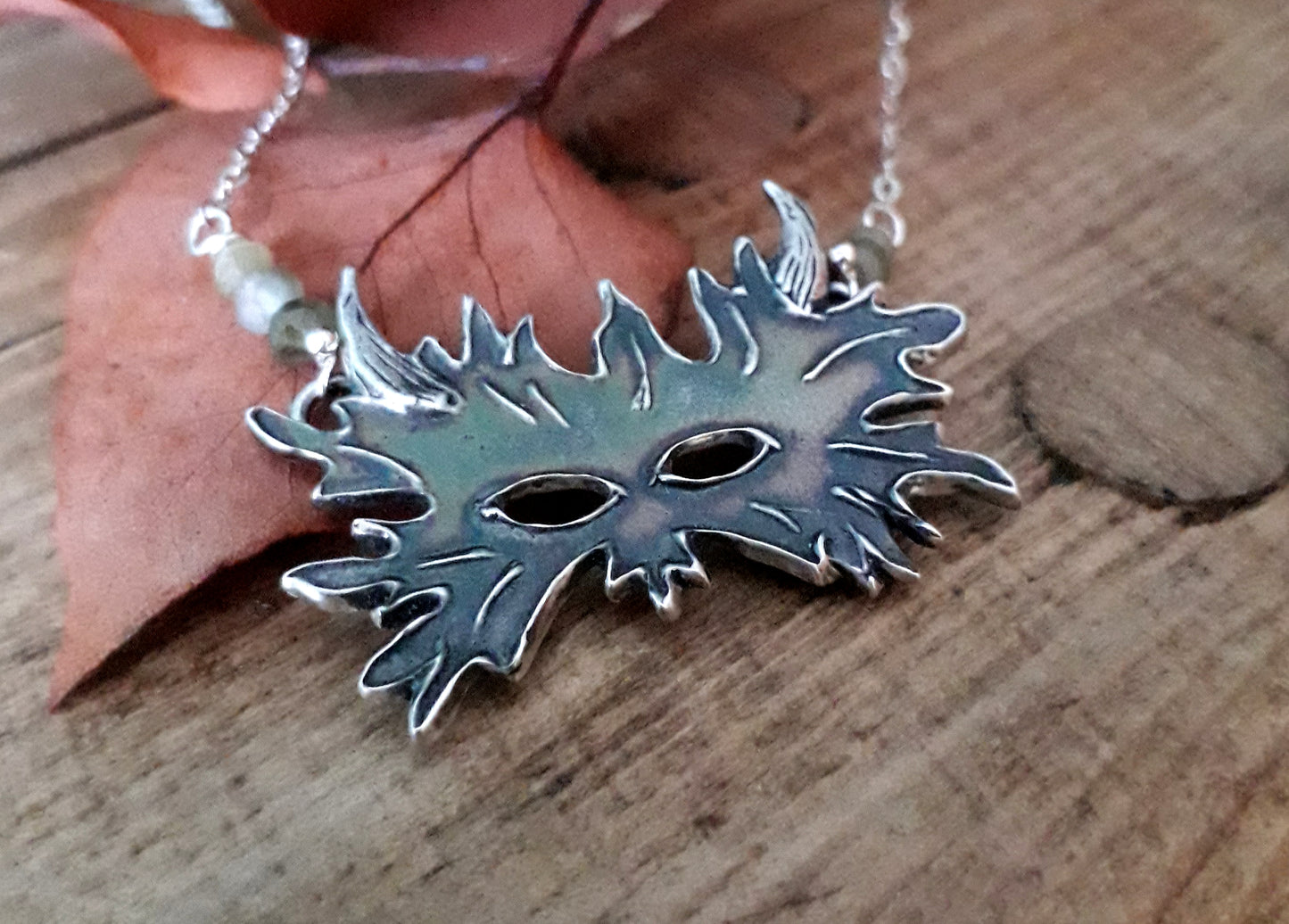 The Greenman Mask, Beltane, Forest, Woodland, Necklace - Irmy Creations
