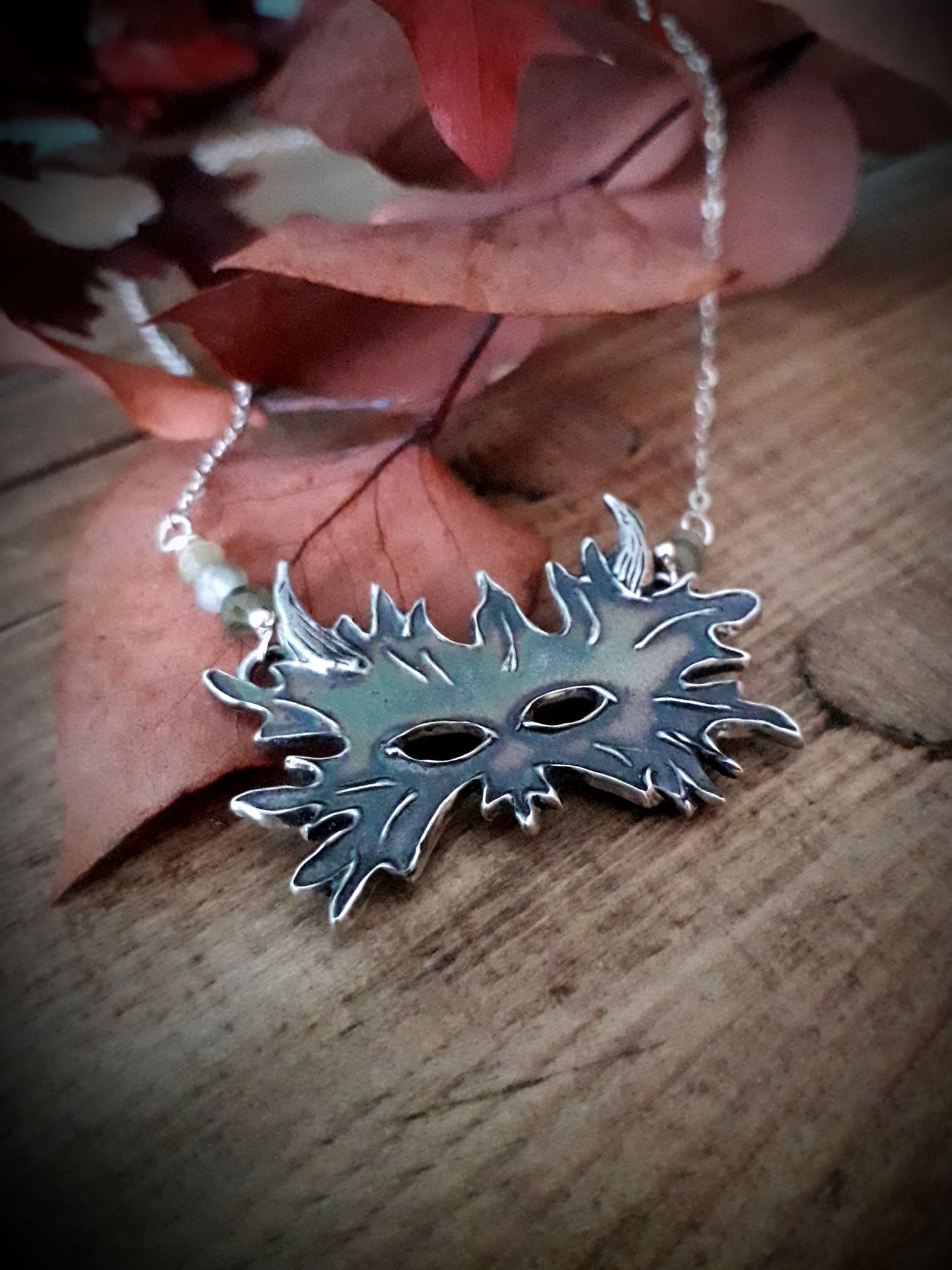 The Greenman Mask, Beltane, Forest, Woodland, Necklace - Irmy Creations
