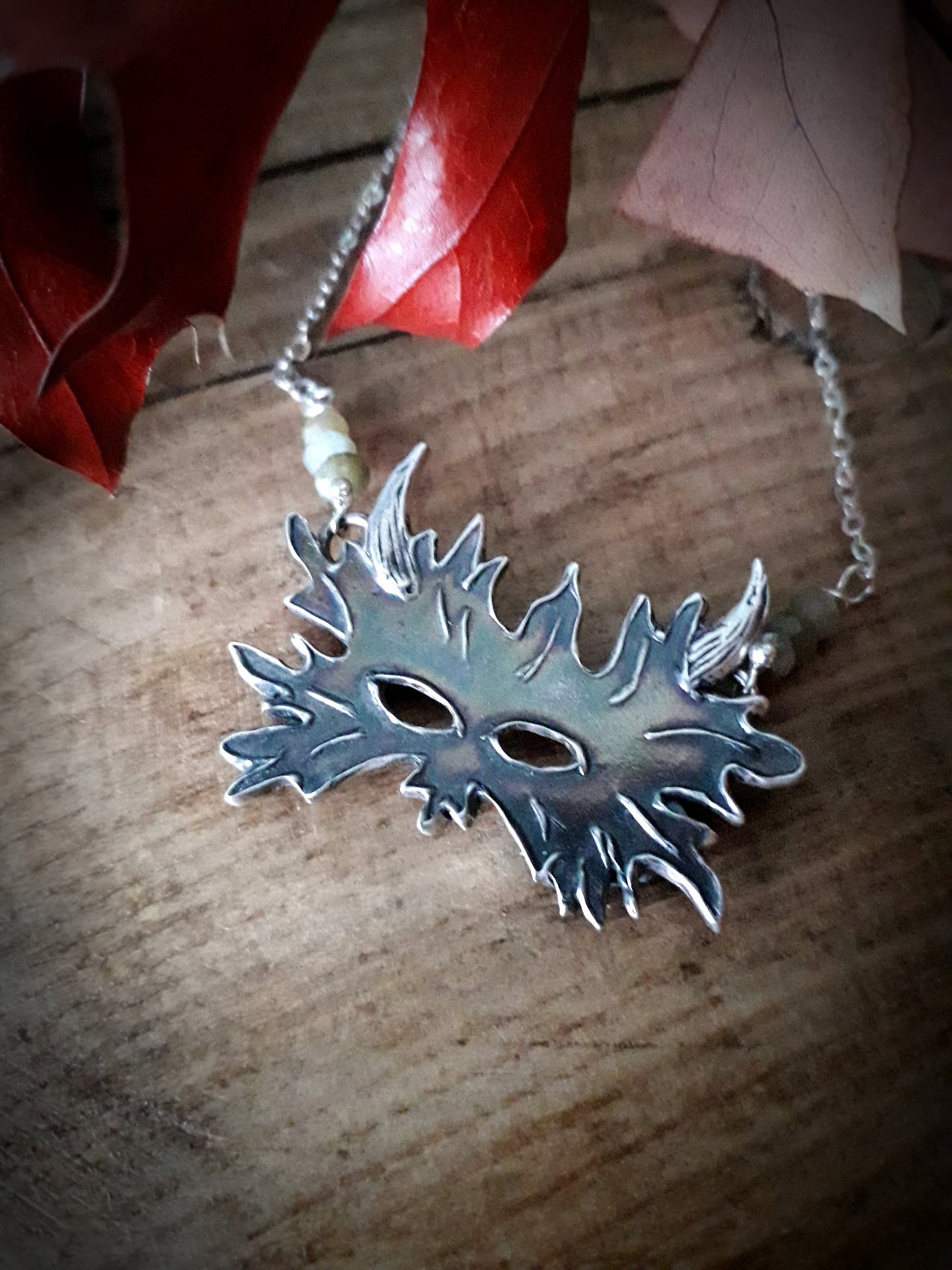 The Greenman Mask, Beltane, Forest, Woodland, Necklace - Irmy Creations
