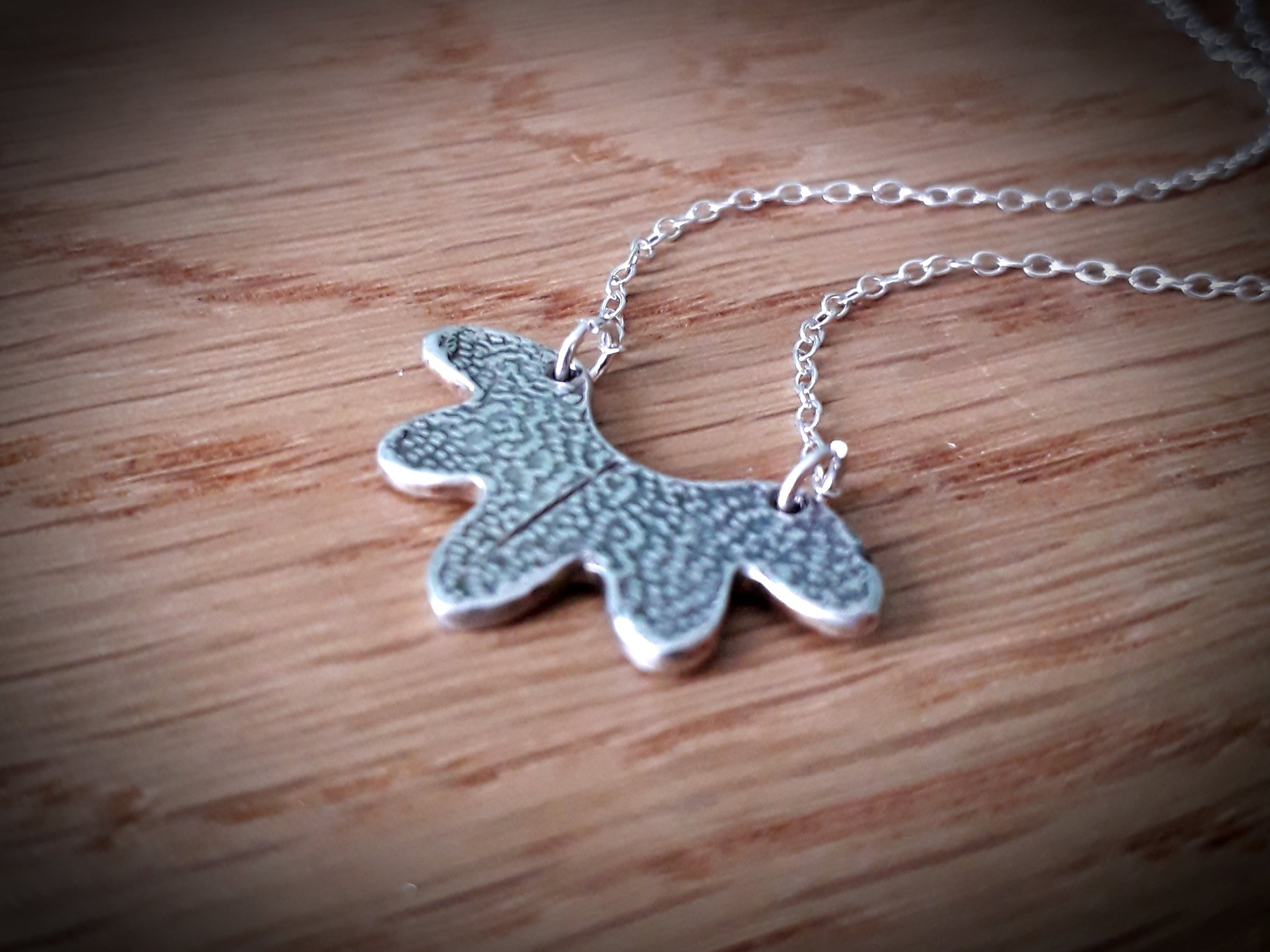 Abstract Textured Flower Necklace - Antique Silver Finish - Irmy Creations