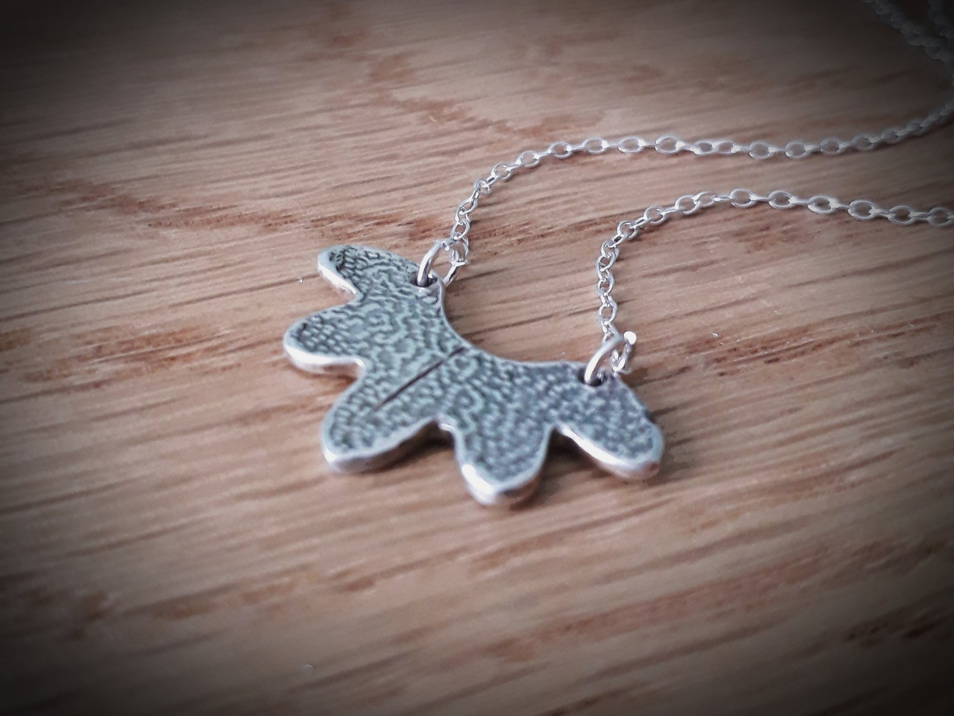 Abstract Textured Flower Necklace - Antique Silver Finish - Irmy Creations