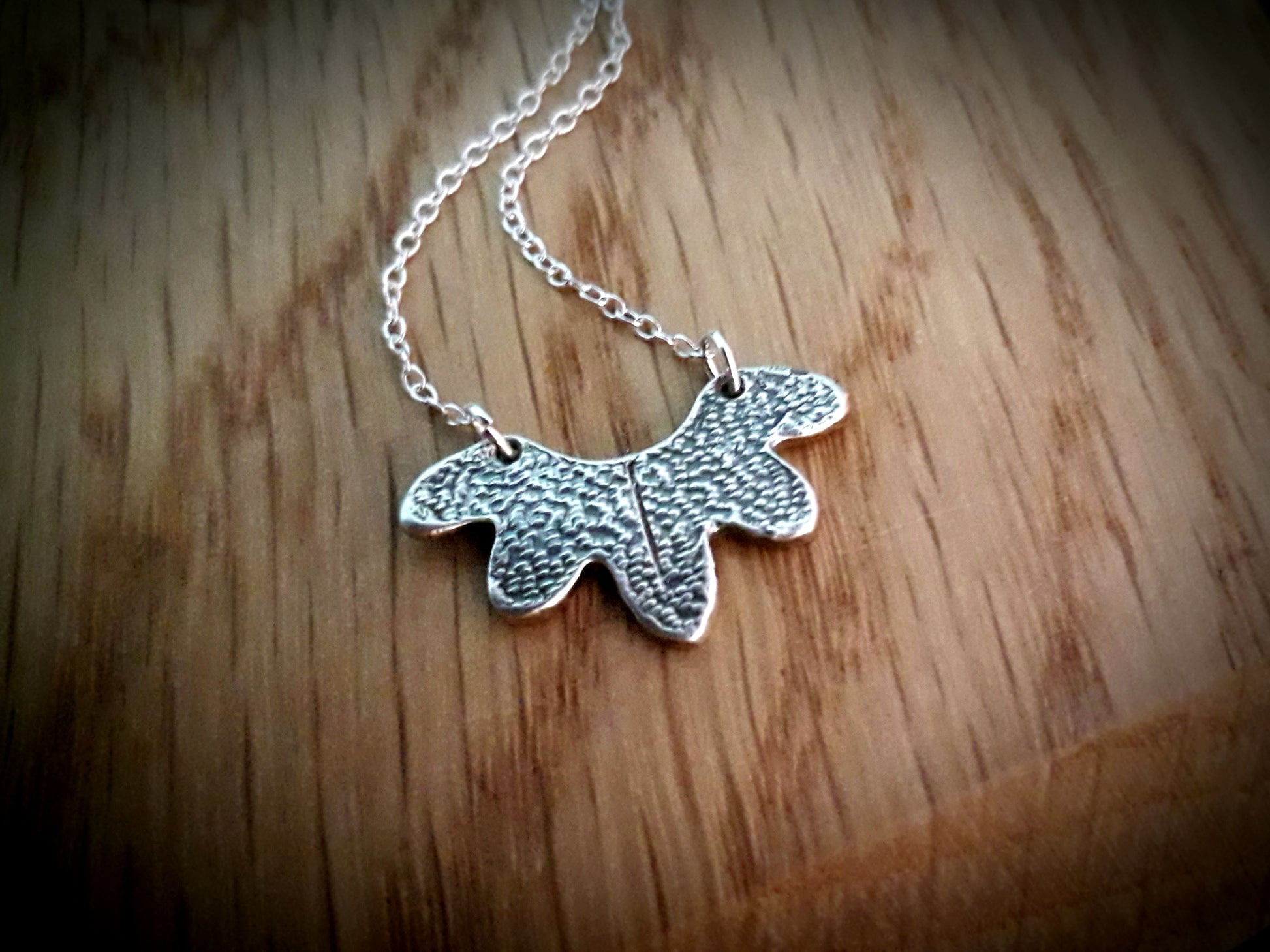 Abstract Textured Flower Necklace - Antique Silver Finish - Irmy Creations