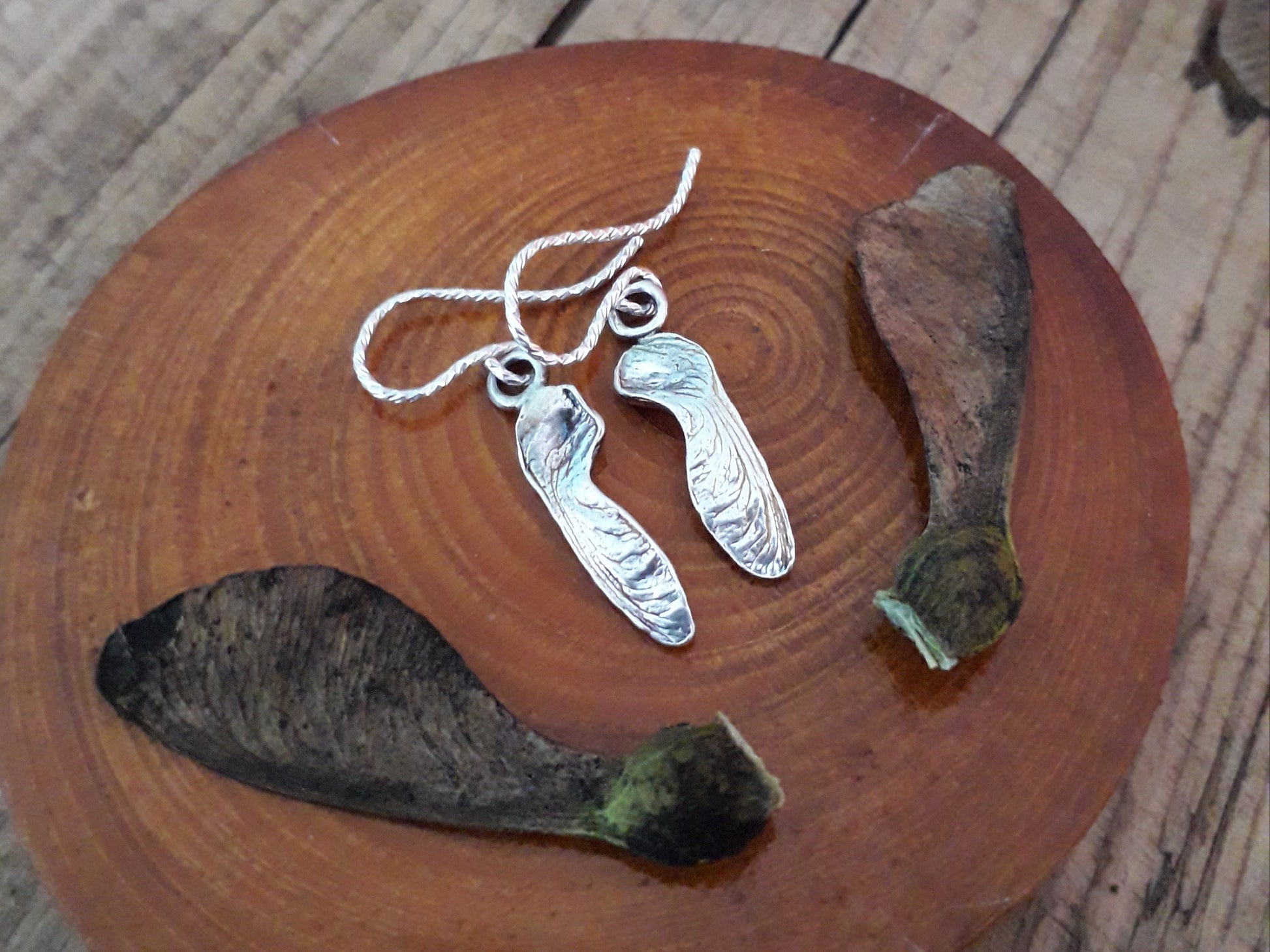 Tiny Sycamore Seed Earrings - Irmy Creations