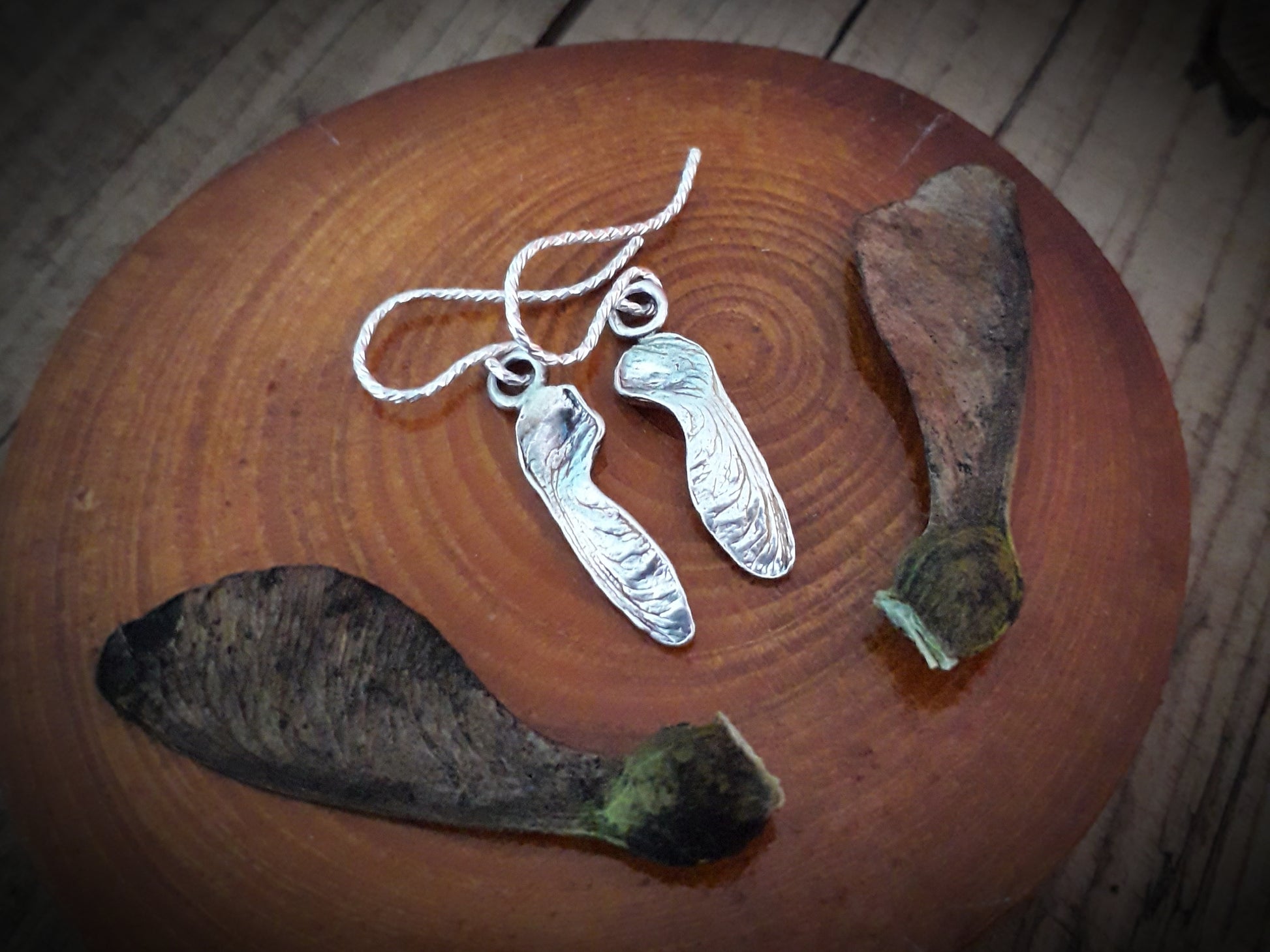 Tiny Sycamore Seed Earrings - Irmy Creations