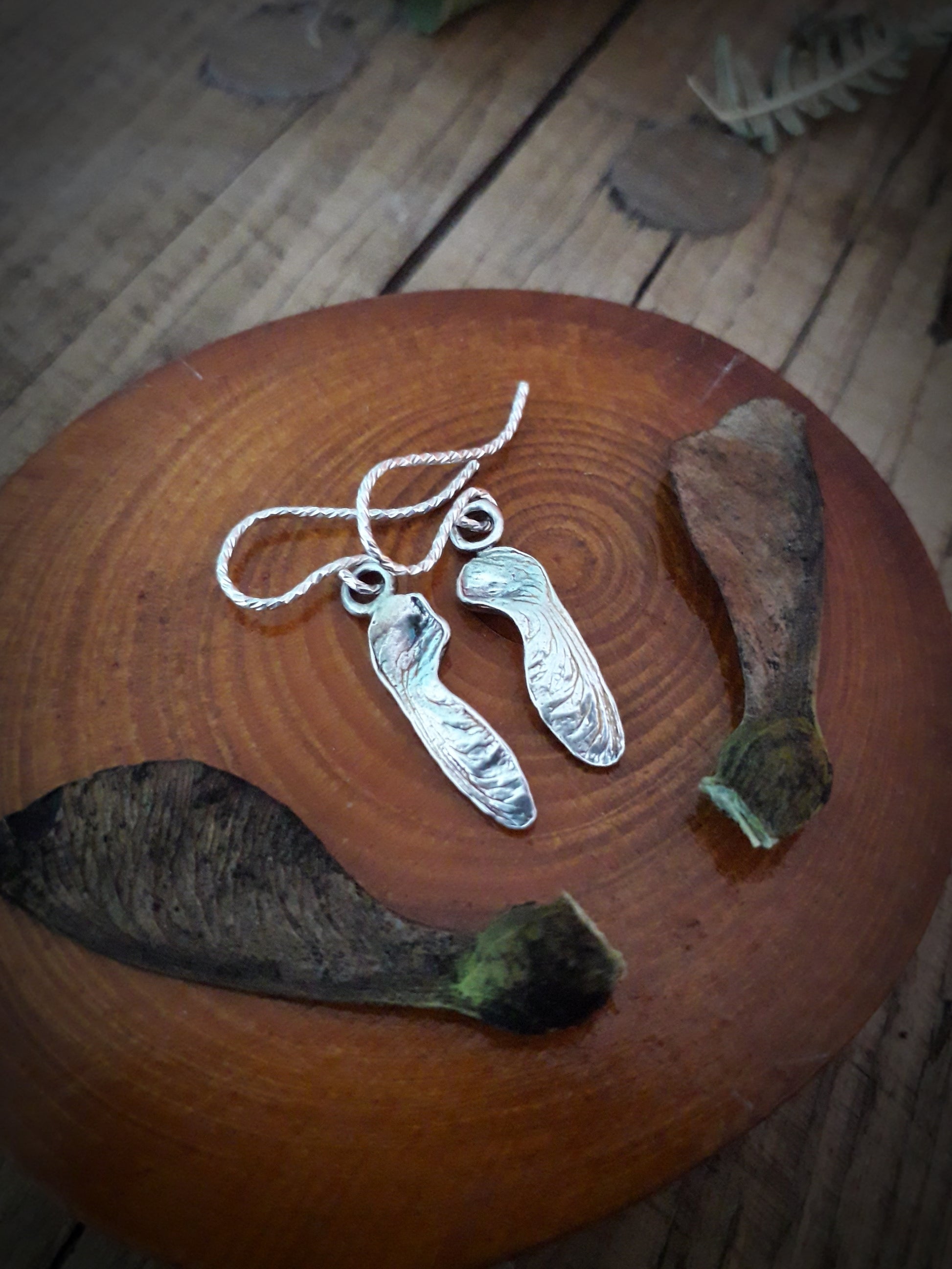 Tiny Sycamore Seed Earrings - Irmy Creations