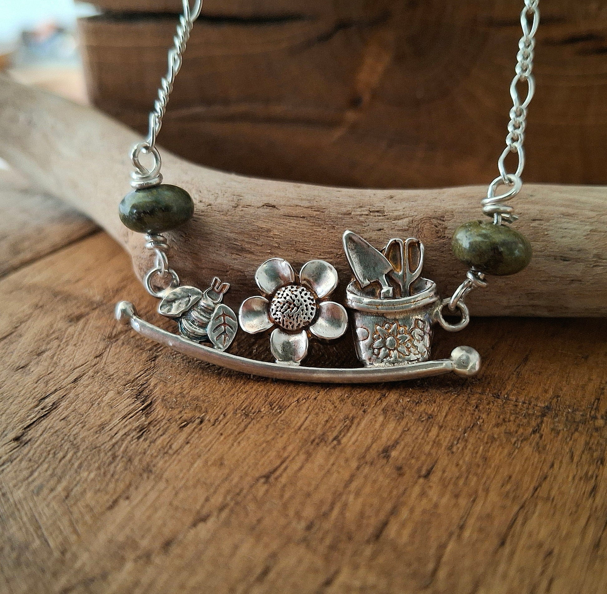 Planting Joy - Gardeners inspired Silver Necklace - Irmy Creations