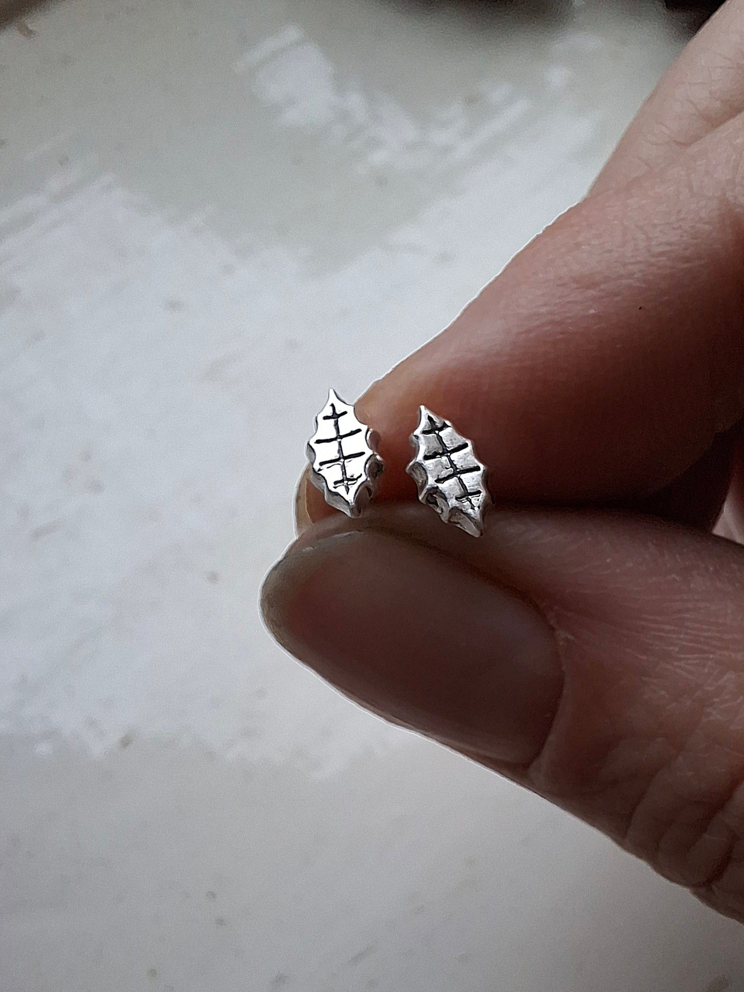 Holy Leaf - Tiny Silver Studs - Irmy Creations