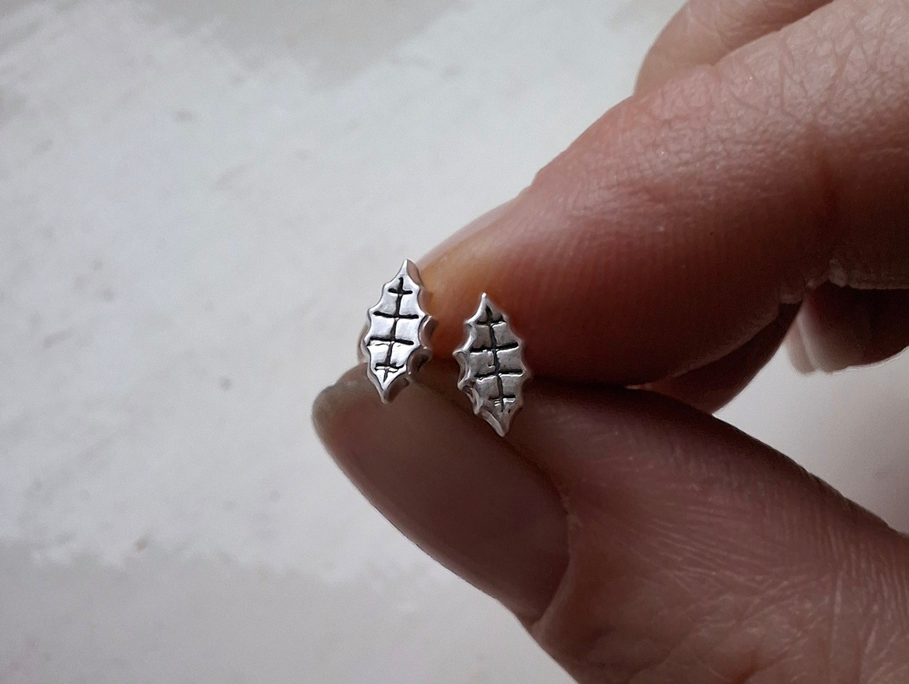 Holy Leaf - Tiny Silver Studs - Irmy Creations