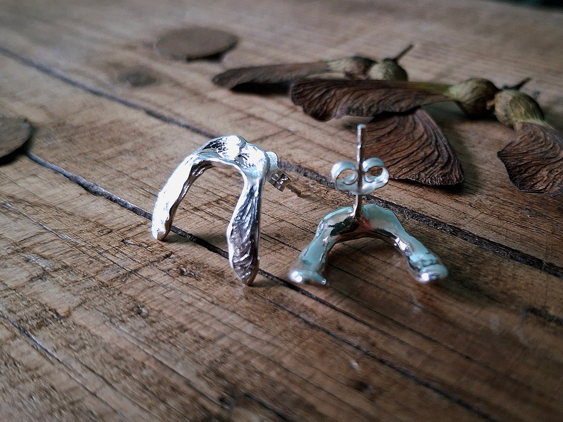 Sycamore Seed Silver Studs - Irmy Creations