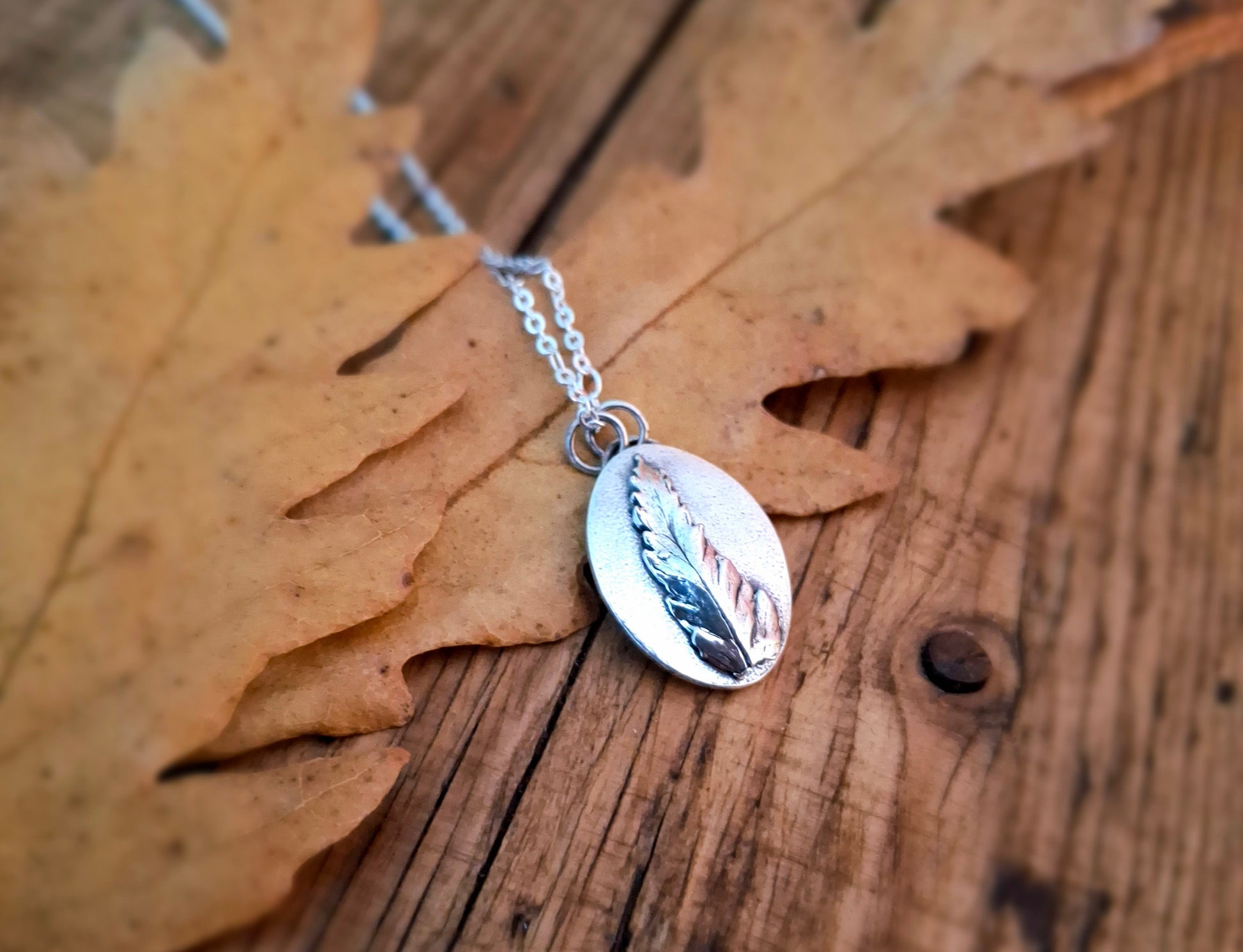 Real Fern Leaf, Oval Pendant Necklace - Irmy Creations