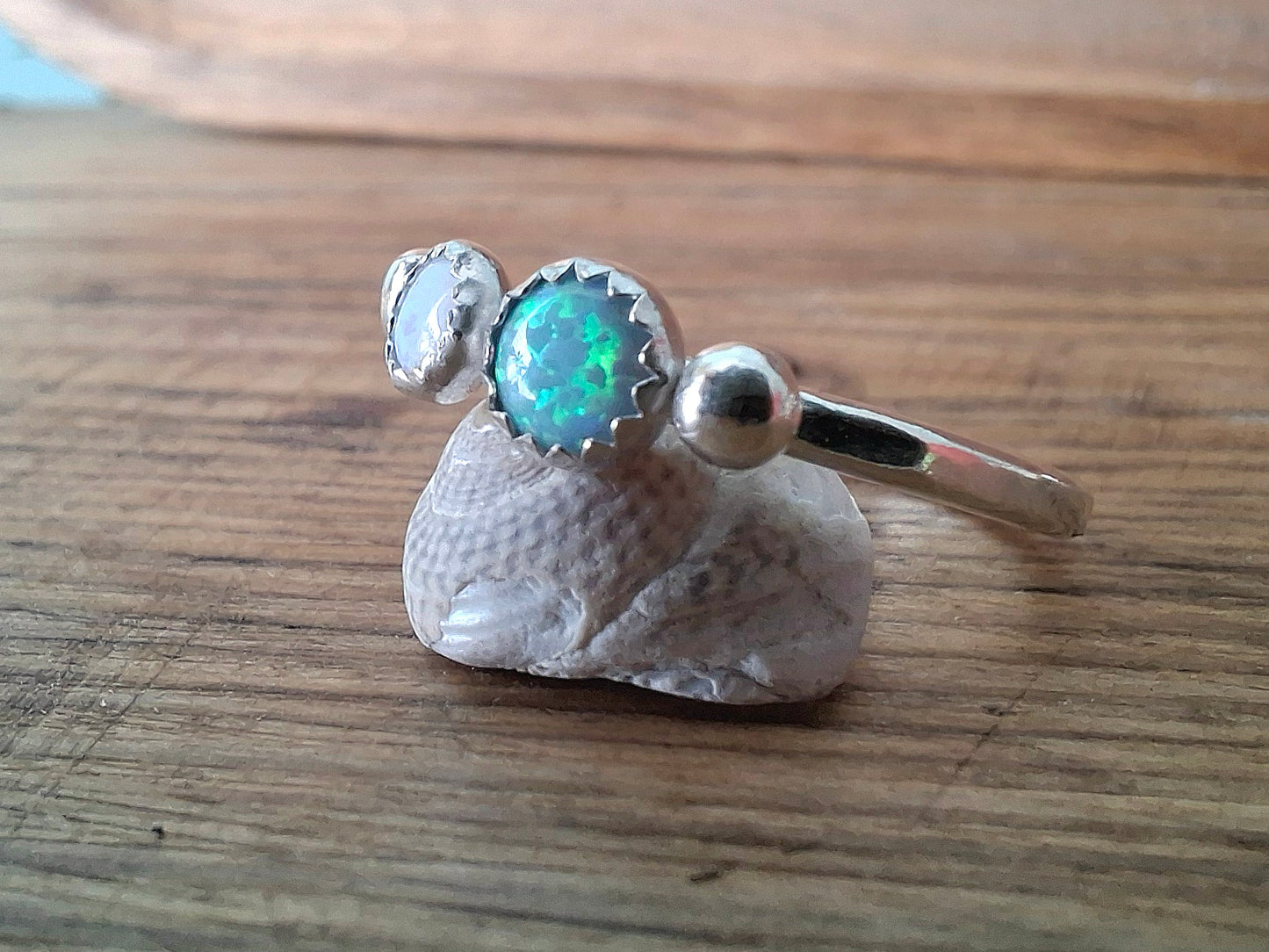 Seaside Opal Ring, UK Size Q