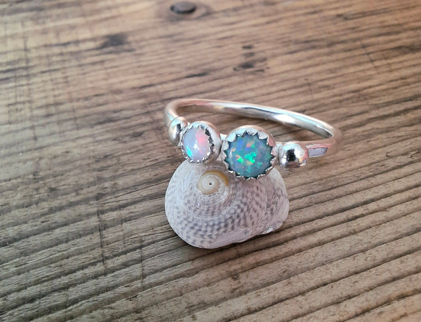 Seaside Opal Ring, UK Size Q
