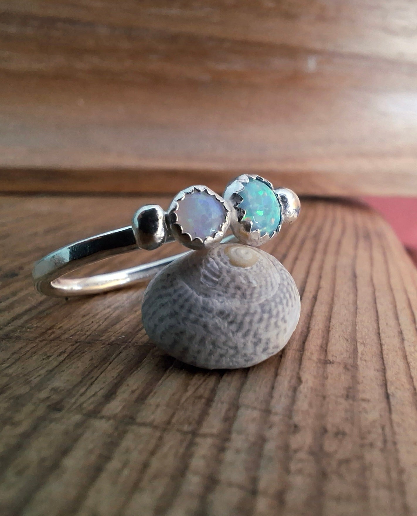 Seaside Opal Ring, UK Size Q