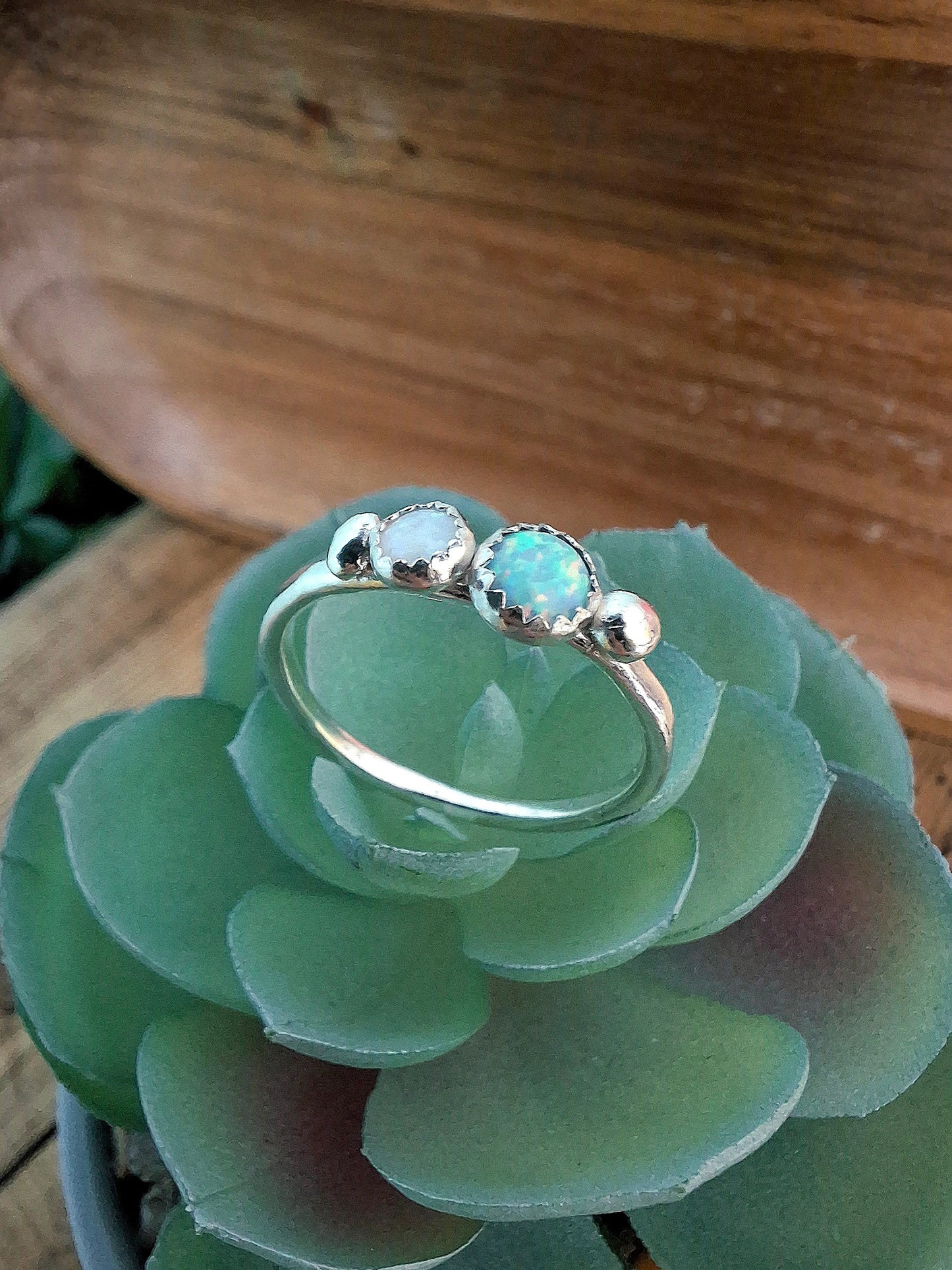 Seaside Opal Ring, UK Size Q