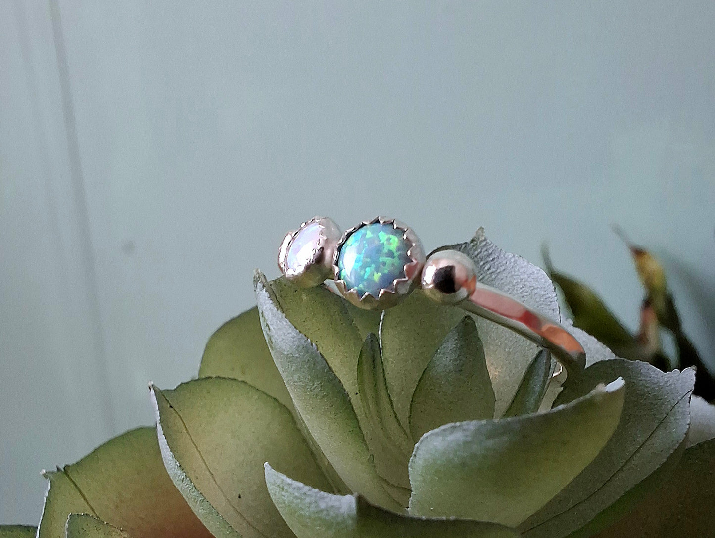 Seaside Opal Ring, UK Size Q