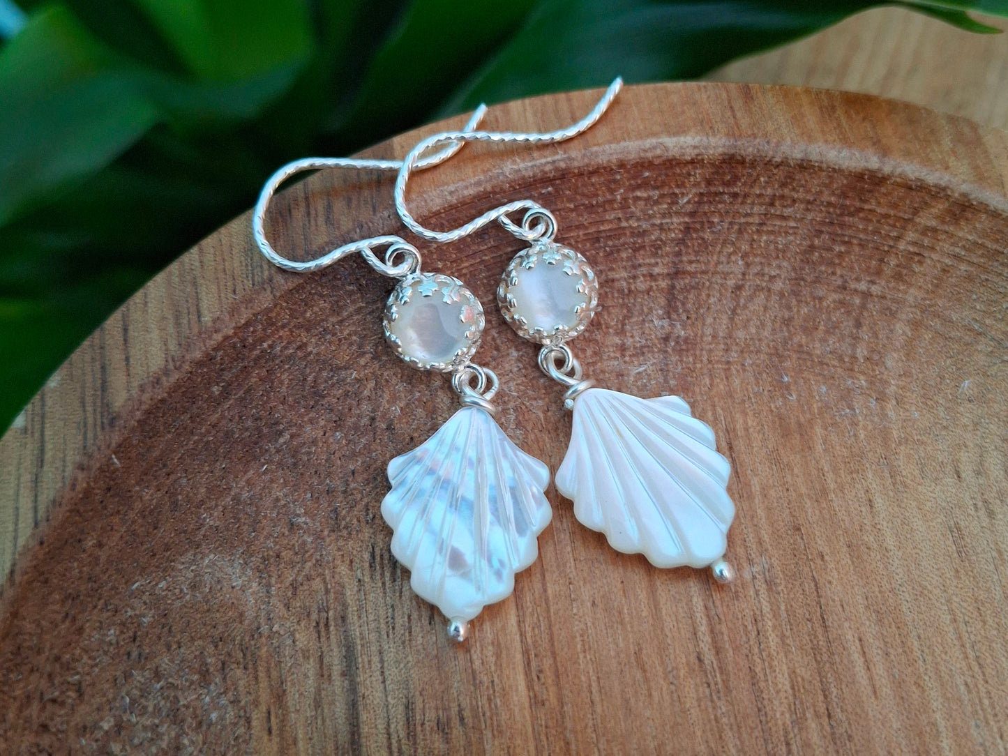 Mother of Pearl Silver Earring Dangles