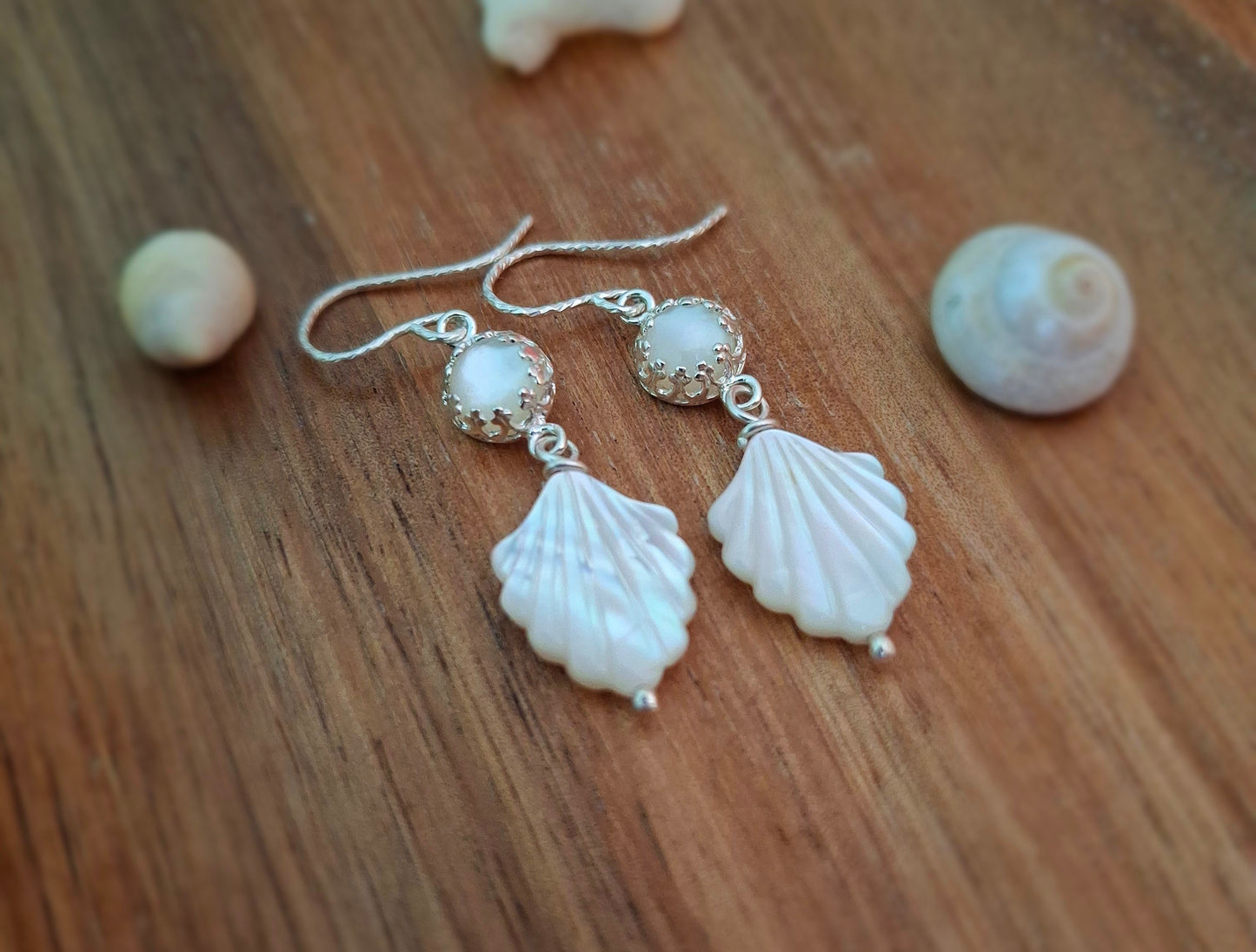 Mother of Pearl Silver Earring Dangles