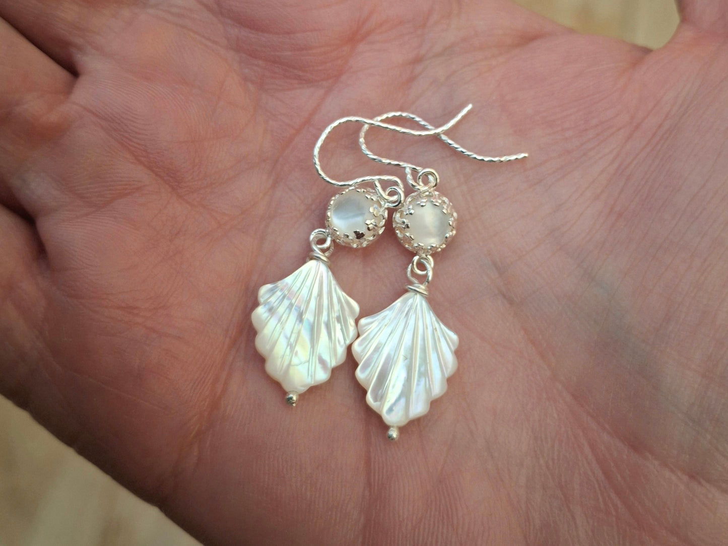 Mother of Pearl Silver Earring Dangles