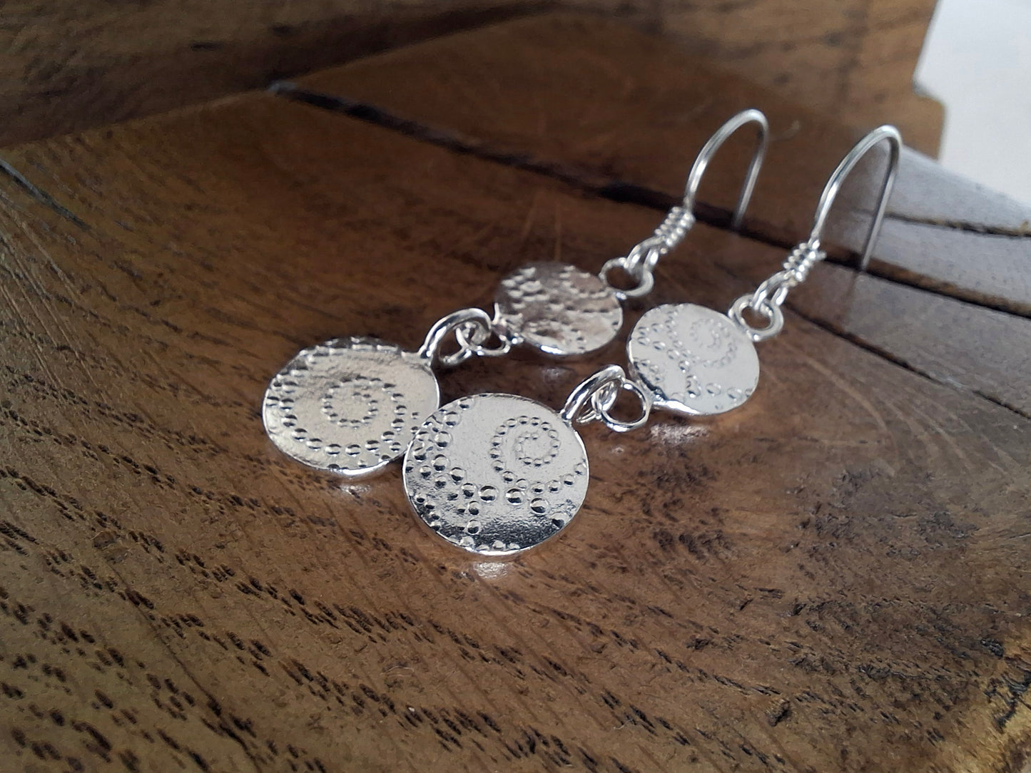 Dots & Waves Handmade Silver Earrings