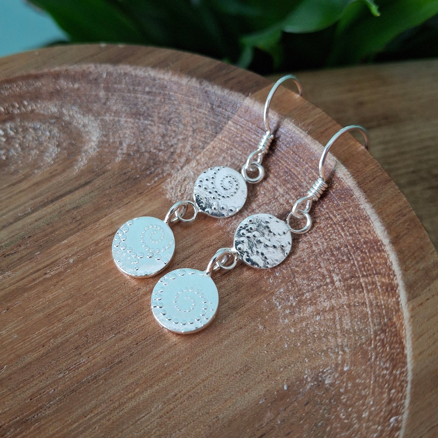 Dots & Waves Handmade Silver Earrings