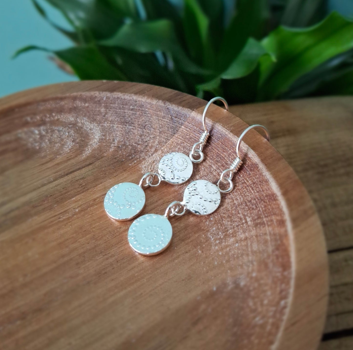 Dots & Waves Handmade Silver Earrings