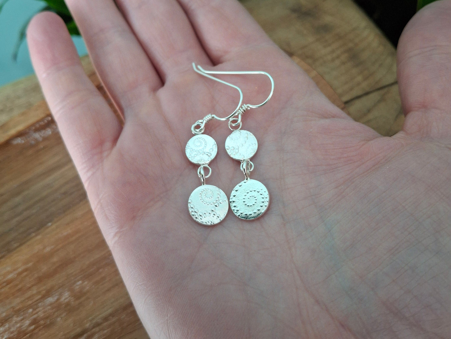 Dots & Waves Handmade Silver Earrings