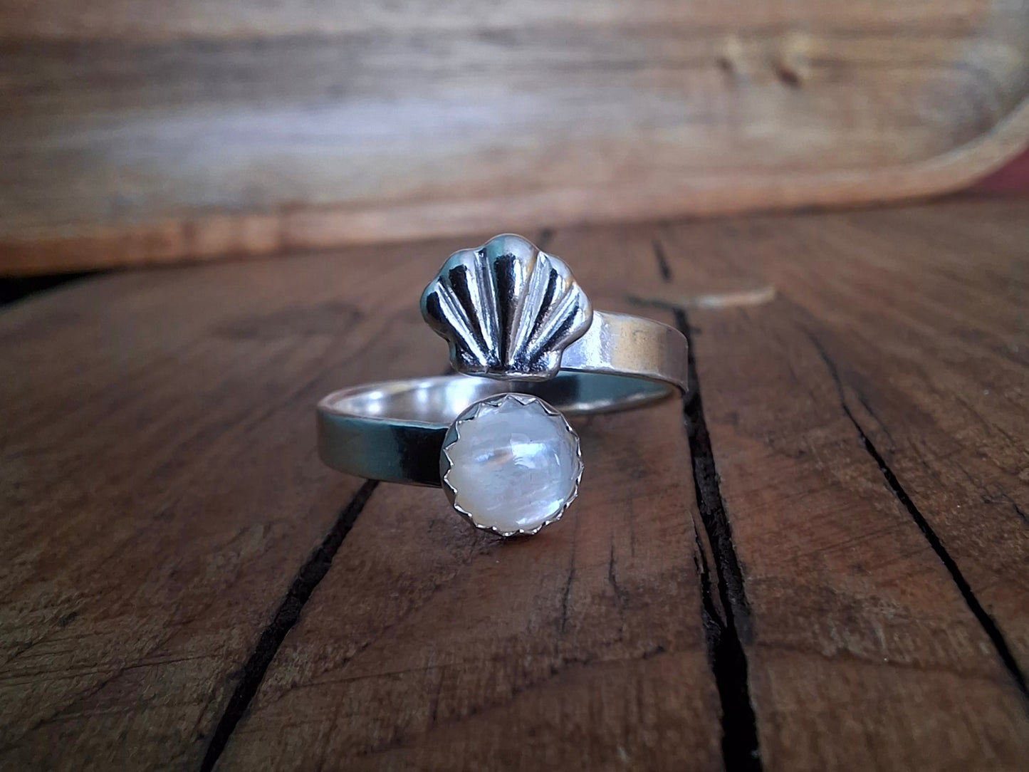 Handmade Silver Shell & Mother of Pearl Ring