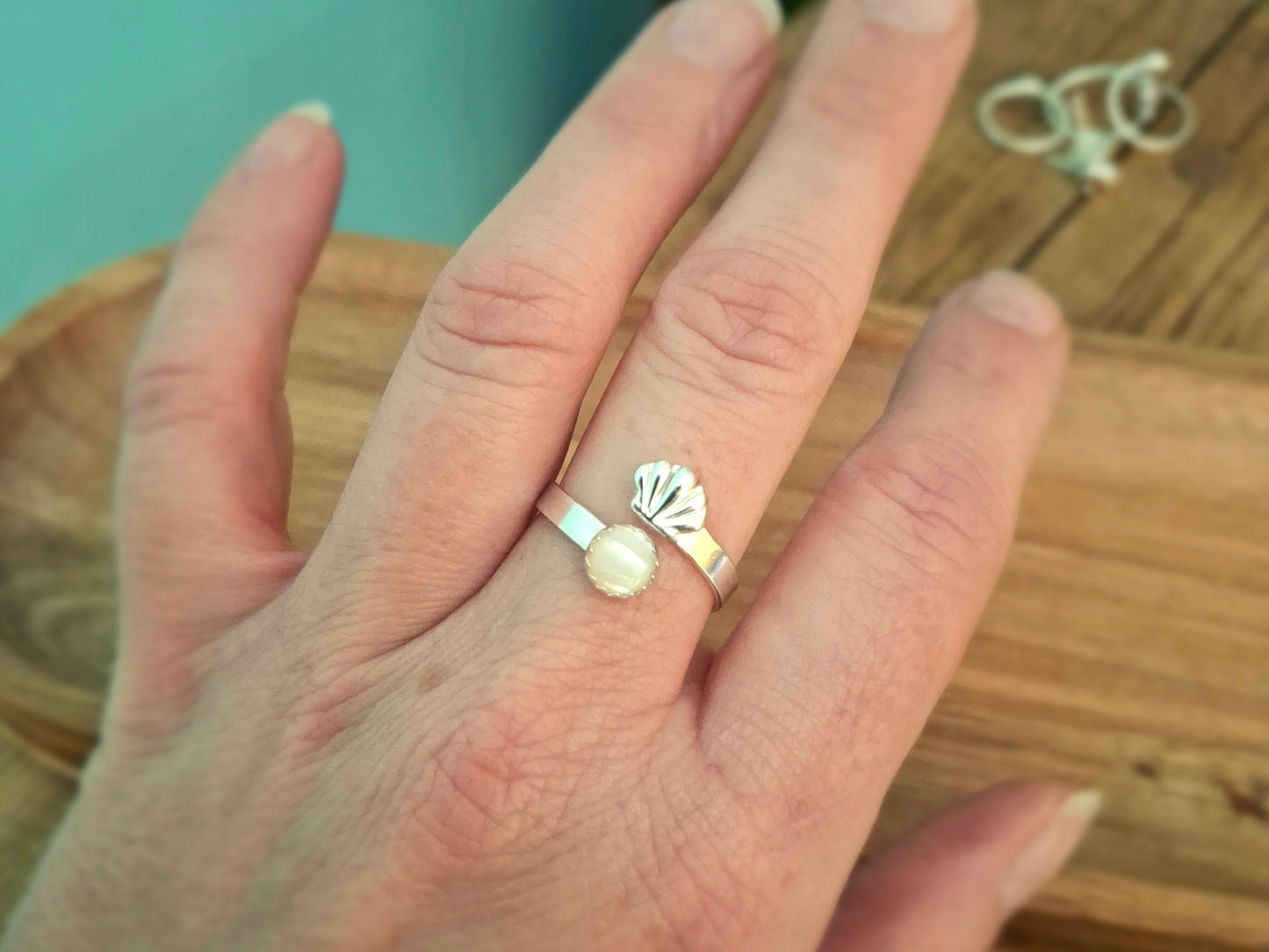 Handmade Silver Shell & Mother of Pearl Ring