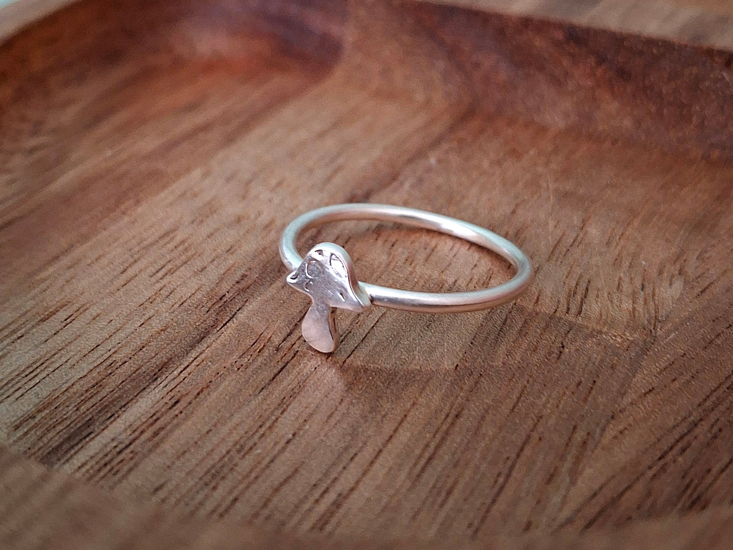 Handmade Mushroom Silver Ring