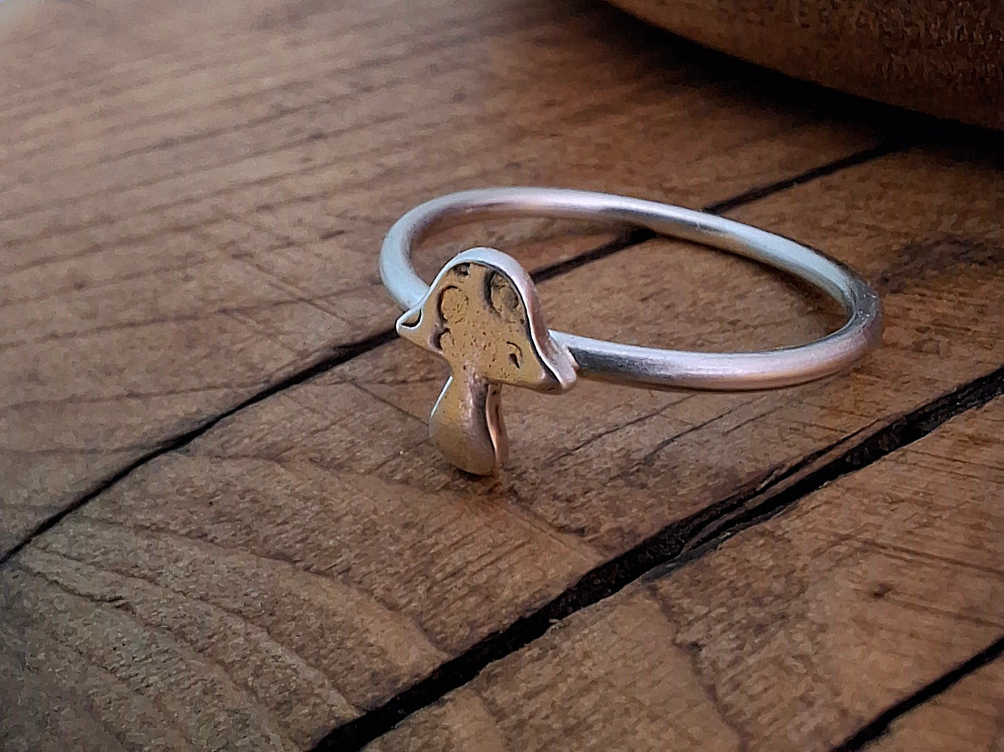 Handmade Mushroom Silver Ring