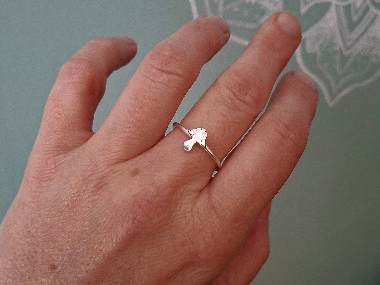 Handmade Mushroom Silver Ring