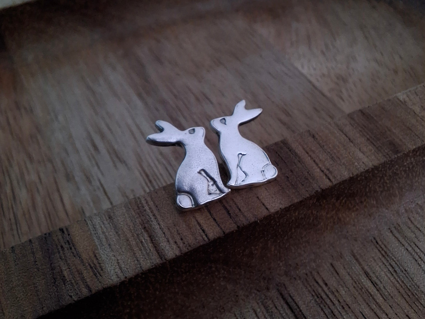 Handmade Silver Hare Studs