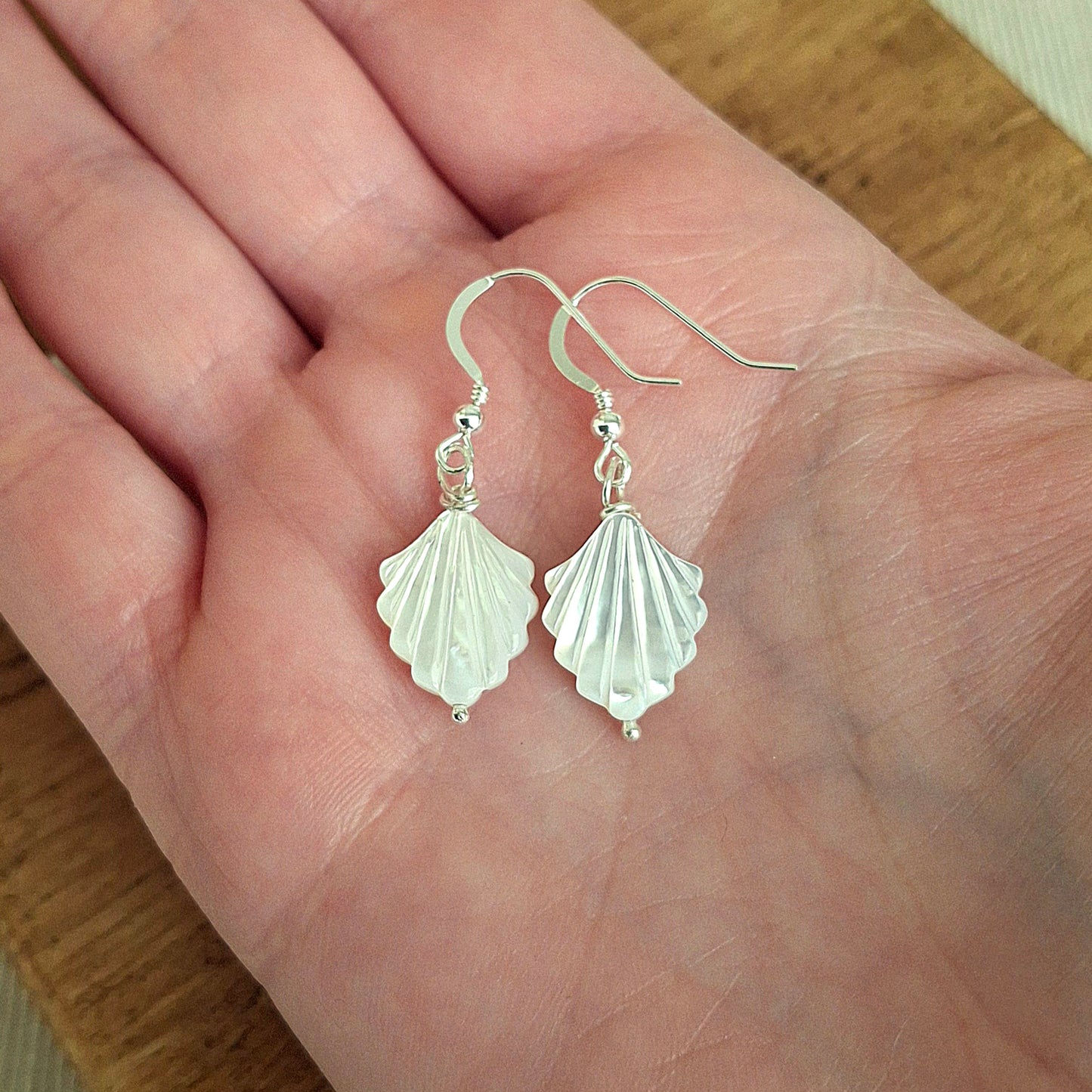 Elegant Mother of Pearl Silver Earrings