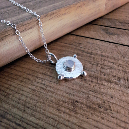 Boho Chalcedony Silver Necklace