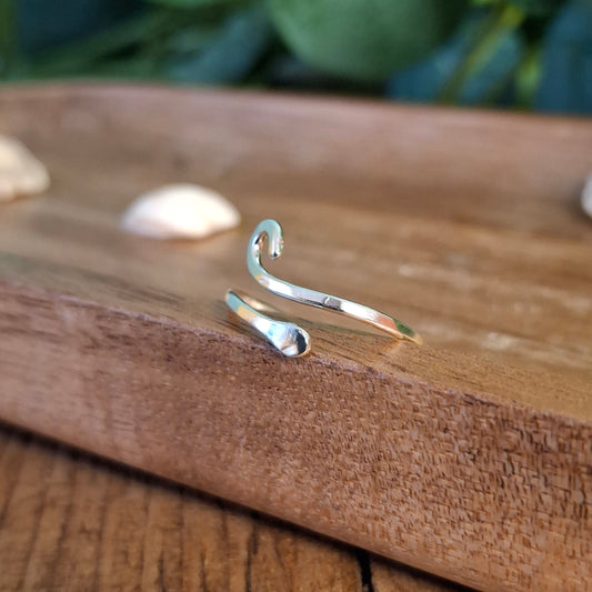 Handmade Adjustable Swirl Silver Ring