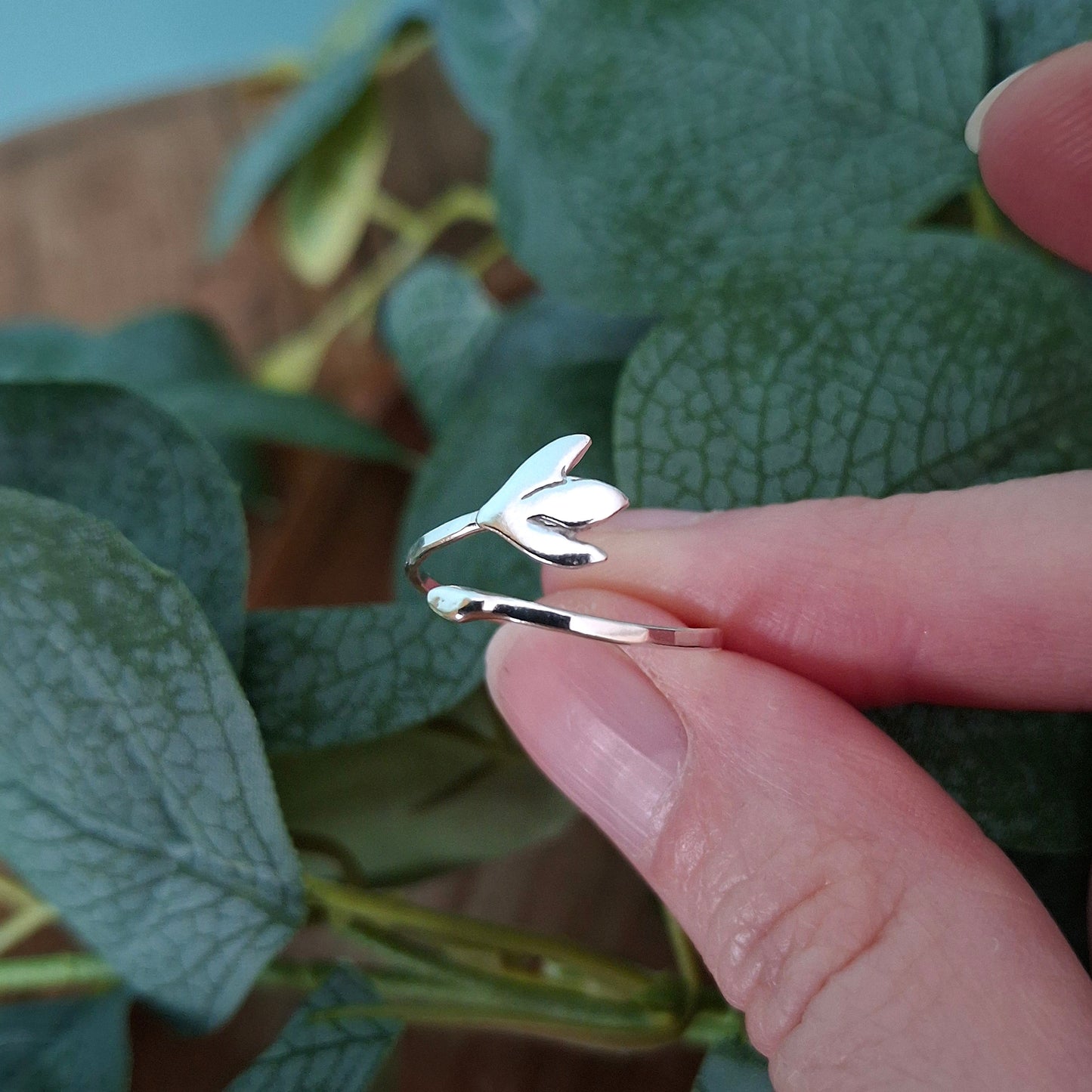 Handmade Adjustable Snowdrop Silver Ring - Made to Order