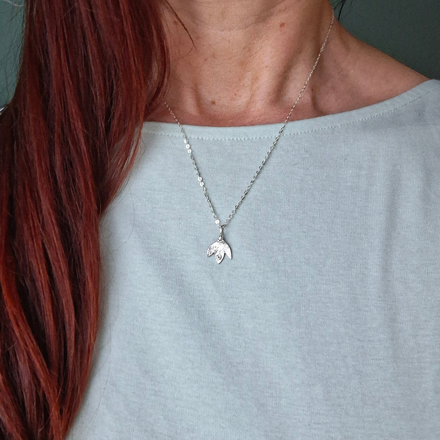 Small Handmade Snowdrop Silver Necklace