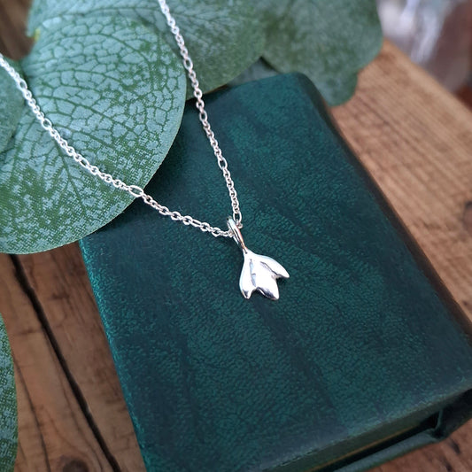 Small Handmade Snowdrop Silver Necklace