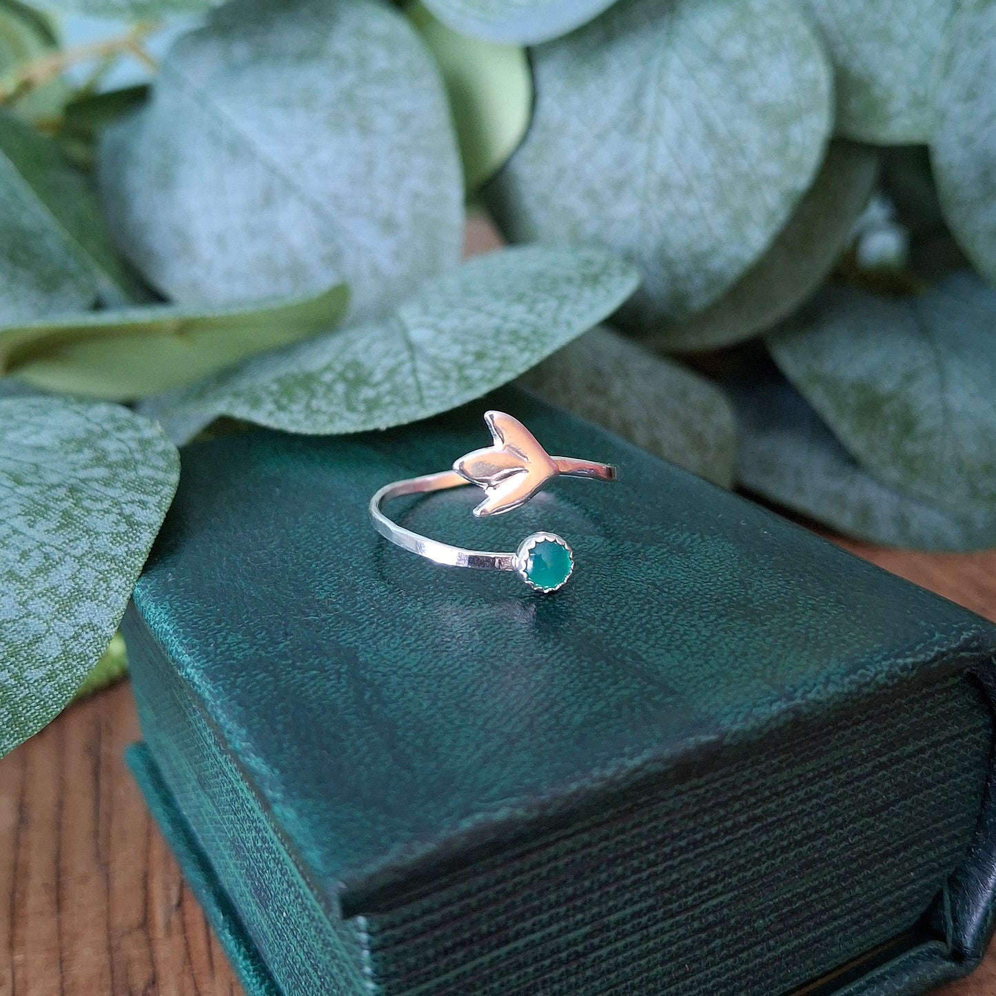 Handmade Adjustable Snowdrop Gemstone & Silver Ring - Made to Order