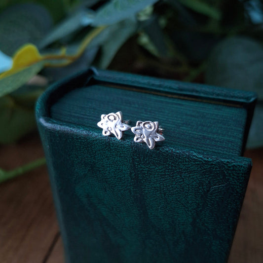 Handmade Daffodil Silver Studs