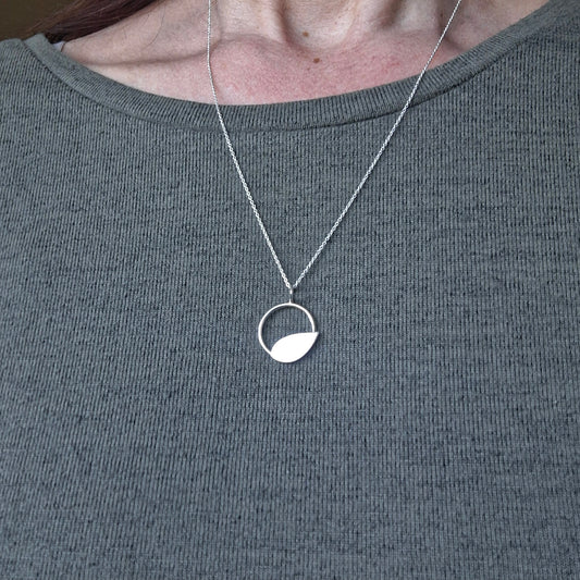 Handmade Minimalistic Leaf Silver Necklace