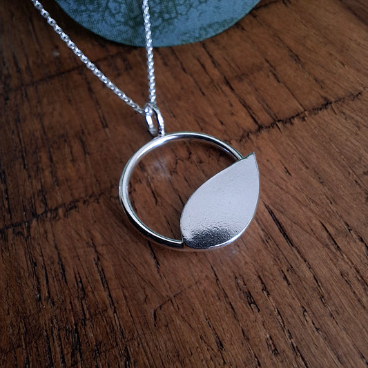 Handmade Minimalistic Leaf Silver Necklace