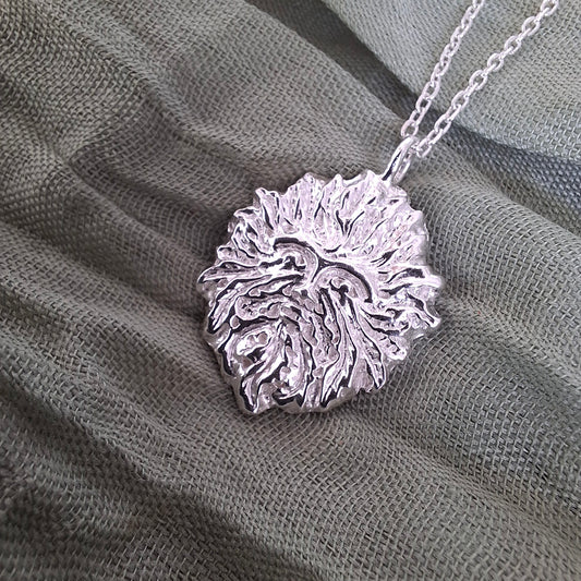 Handmade Wildman Silver Pendant with Necklace