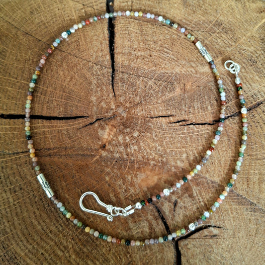 Indian Agate Necklace with Indian inspired long beads