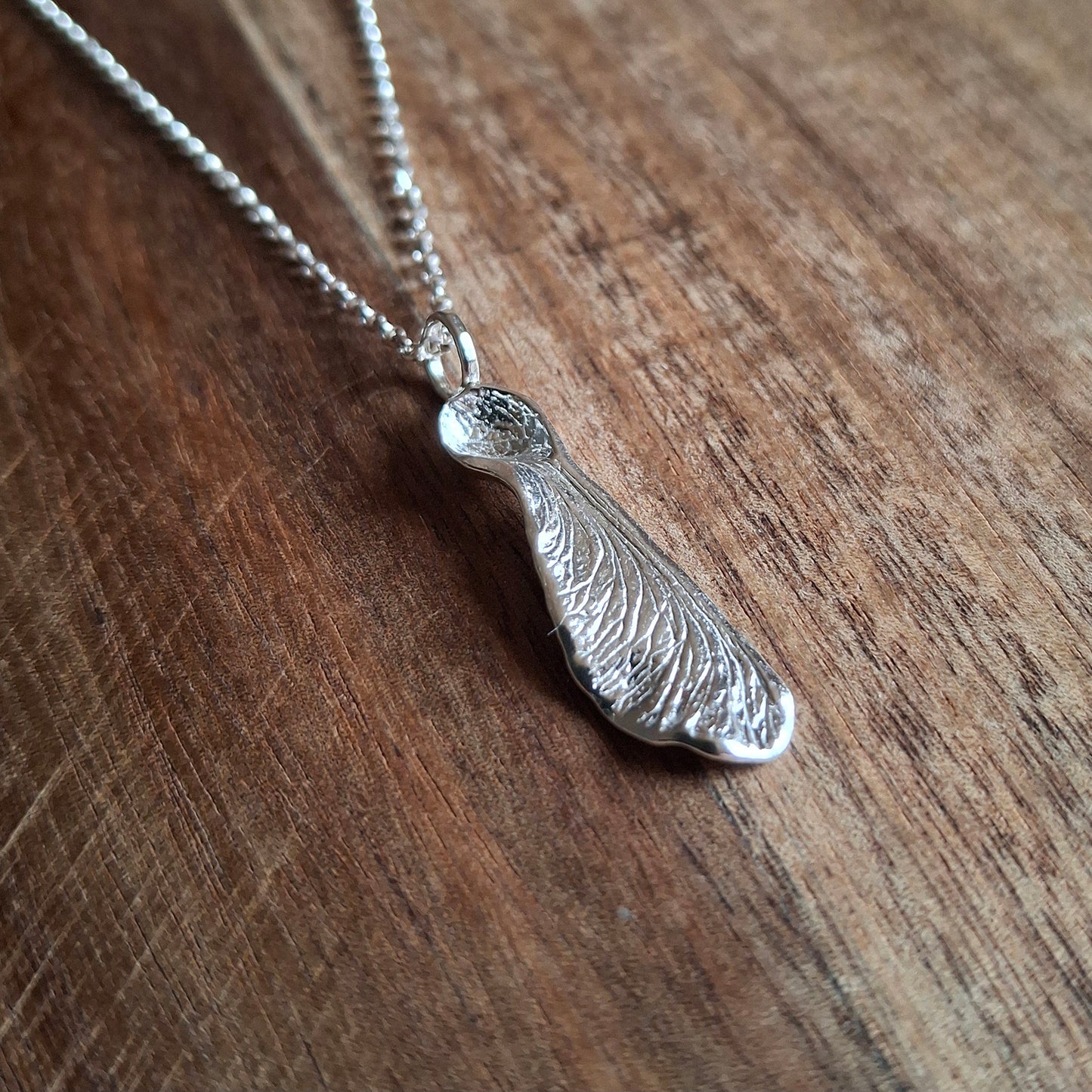 Handmade Real Sycamore Seed Silver Necklace 1