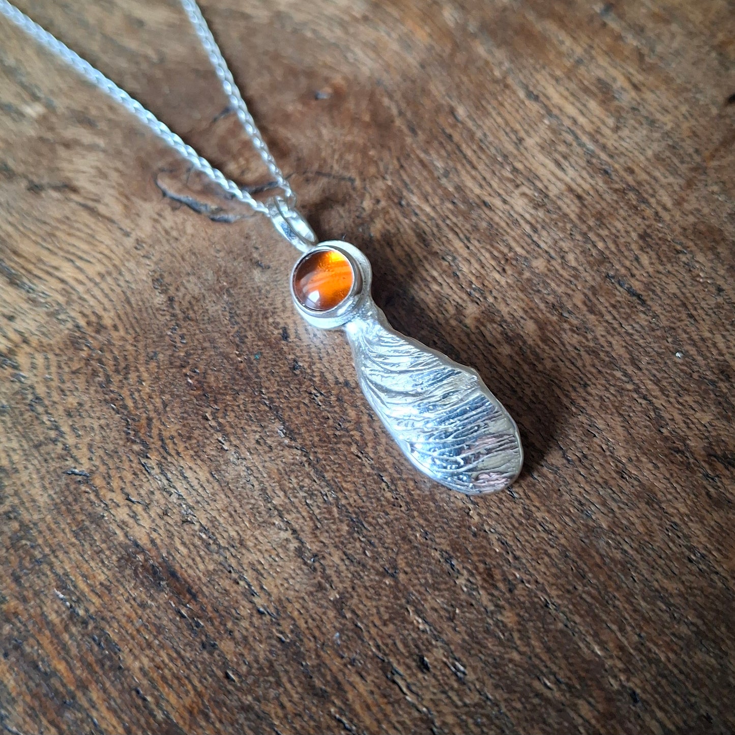 Sycamore Seed Amber Necklace